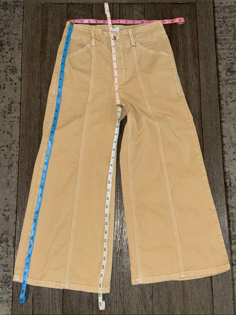 Maeve The Delaney Crop Clean Seamed High Rise Wide Leg Jeans Neutral - Picture 7 of 9